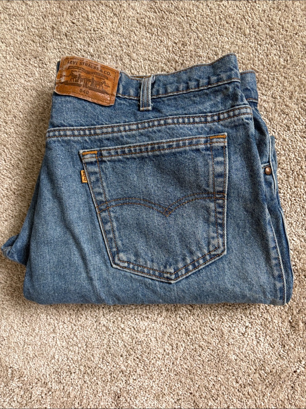 Vintage Levi's Men's 540 Light Blue Straight-Leg Jeans